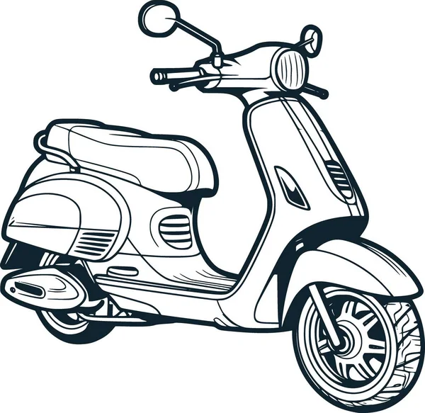 Renklendirme Sayfasında Scooter — Stok Vektör
