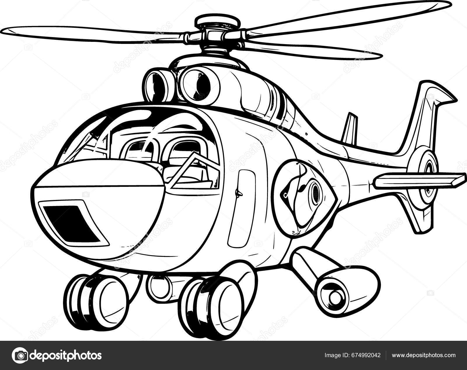 Helikopter Untuk Mewarnai Halaman Vektor Stok oleh ©jambulboy