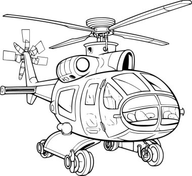 renklendirme sayfası için helikopter