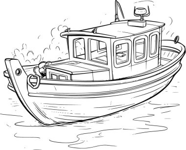 Boyama kitabındaki tekne