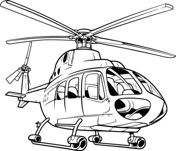 Helicóptero Para Colorir Página — Vetor de Stock