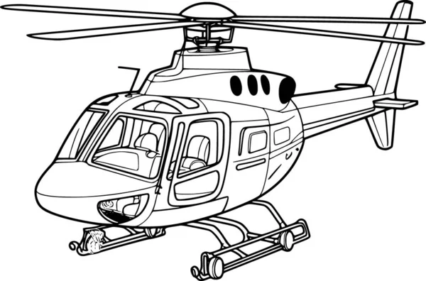 Helicóptero Para Colorear Página — Archivo Imágenes Vectoriales