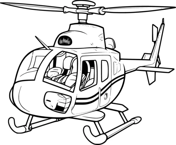 Vrtulník Pro Zbarvení Stránky — Stockový vektor