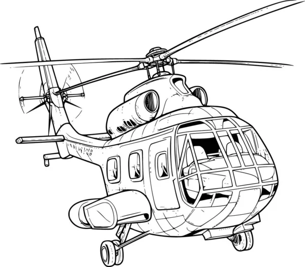 Helikopter Színező Oldal — Stock Vector