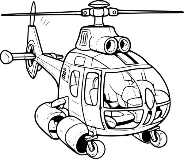 Вертолет Раскраски Страницы — стоковый вектор