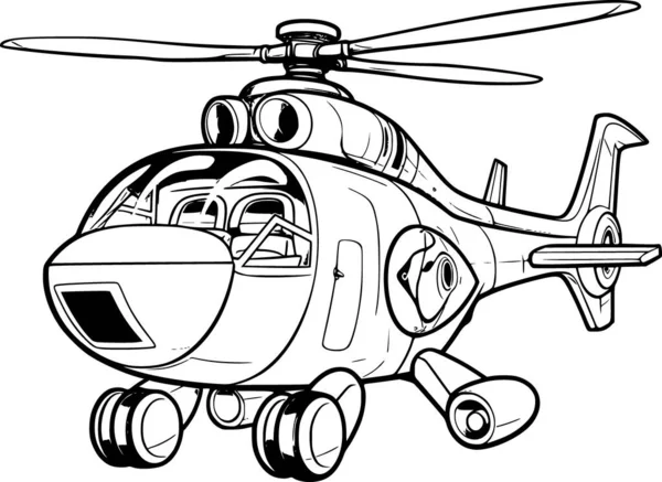Вертоліт Розмальовки Сторінки — стоковий вектор