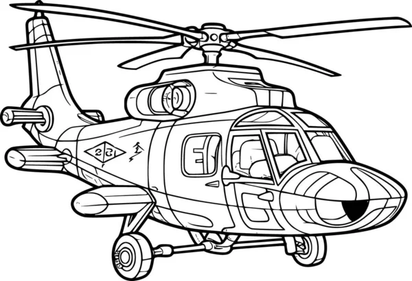 Helikopter Színező Oldal — Stock Vector