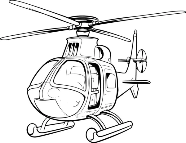Hubschrauber Zum Ausmalen — Stockvektor