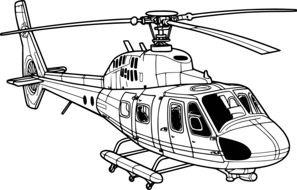 着色ページのためのヘリコプター — ストックベクタ