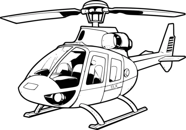 Helikopter För Färgläggning Sida — Stock vektor