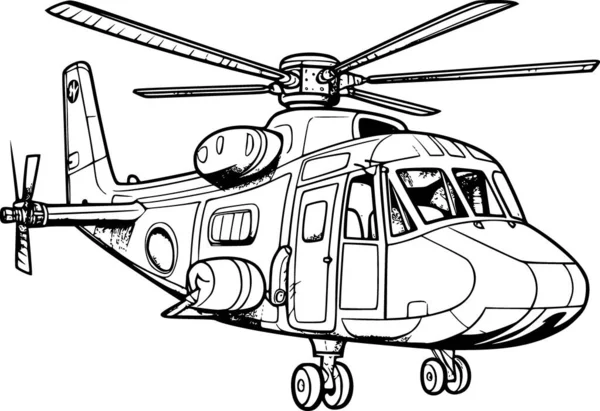 Helikopter Voor Kleurplaten — Stockvector