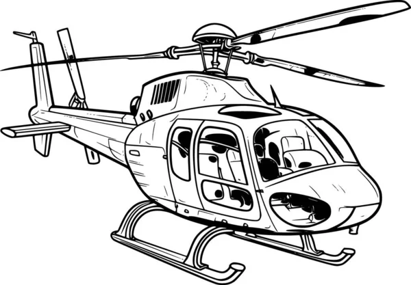 Helicóptero Para Colorir Página — Vetor de Stock