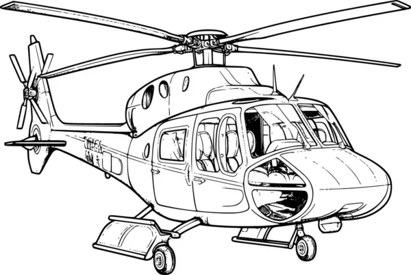 Helicopter Coloring Page — Stock Vector