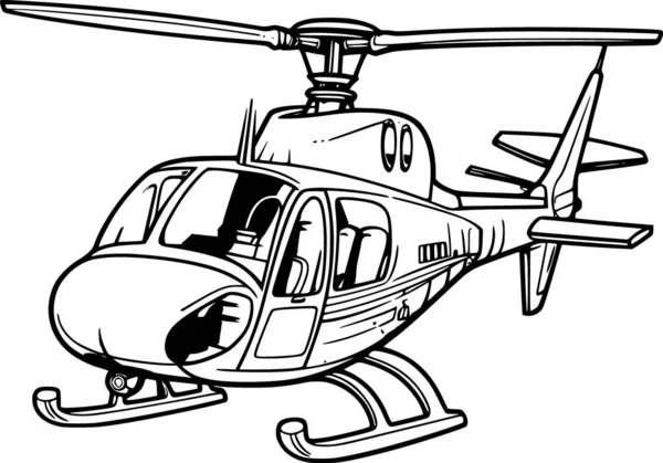 Helikopter För Färgläggning Sida — Stock vektor