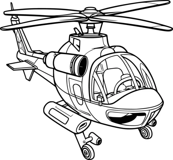 Helikopter Voor Kleurplaten — Stockvector