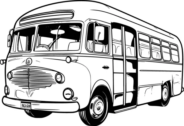 Autobus Strony Kolorowanki — Wektor stockowy