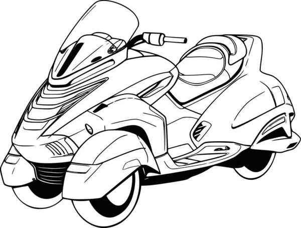 Quad Bike Coloring Page — Stock Vector