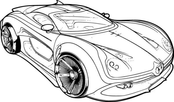 Раскраска Футуристического Автомобиля — стоковый вектор