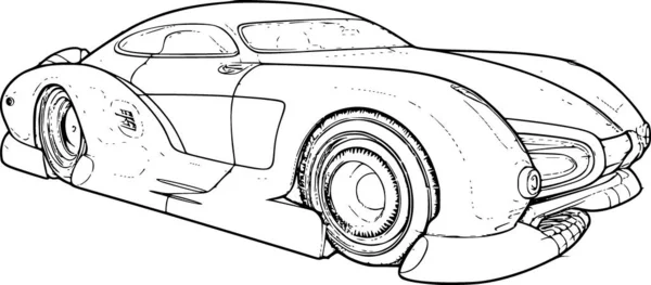 Раскраска Футуристического Автомобиля — стоковый вектор
