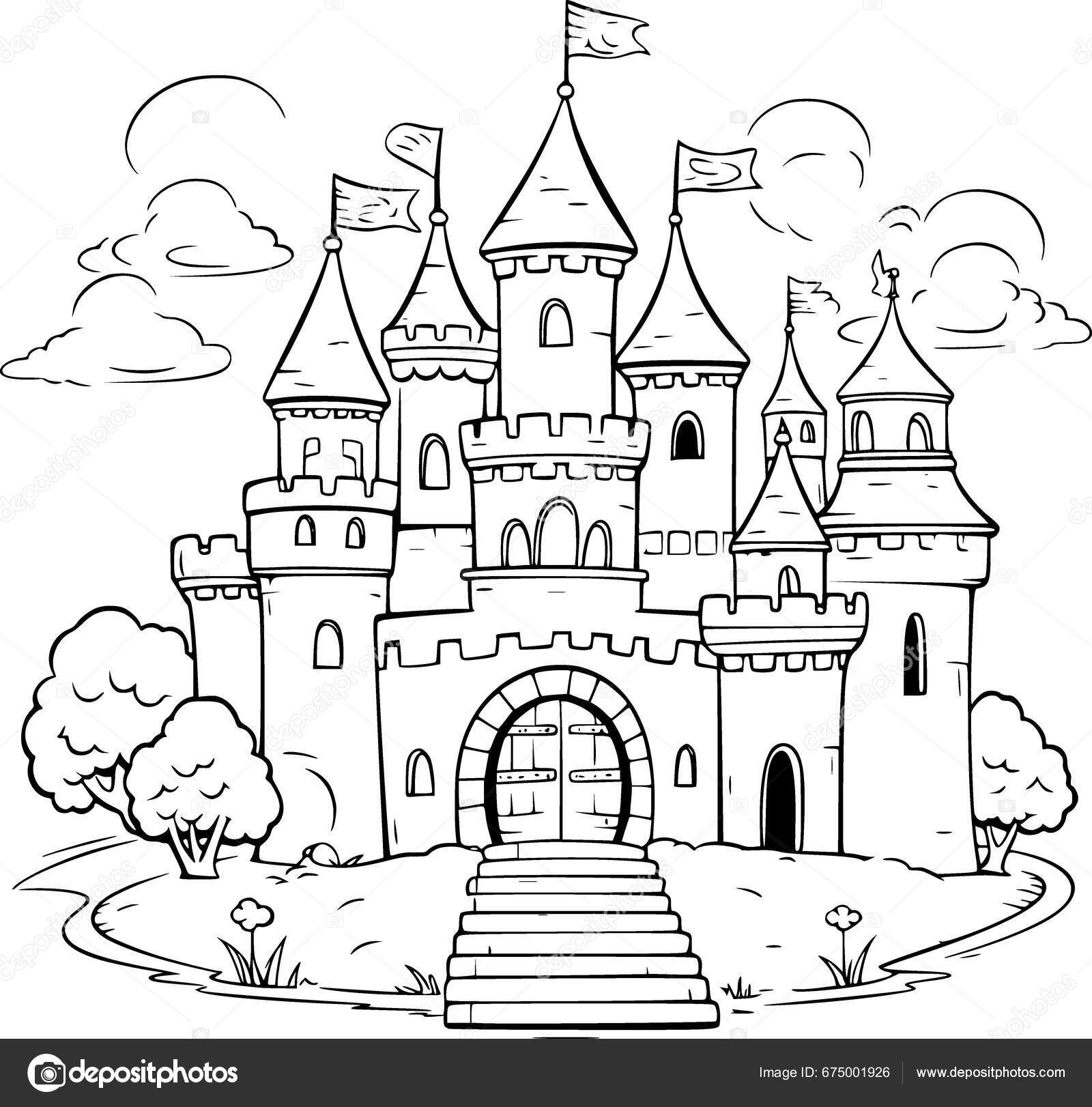 Coloring Book Castle Stock Vector by ©jambulboy 675001926
