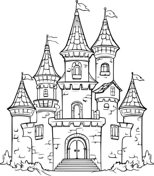 Kolorowanki Zamek — Wektor stockowy
