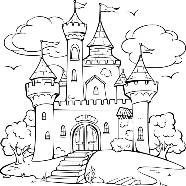 Розмальовка Замок — стоковий вектор