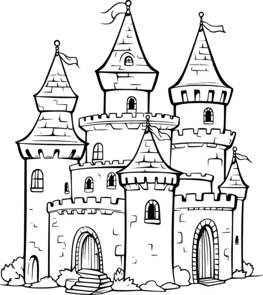 Malbuch Der Burg — Stockvektor