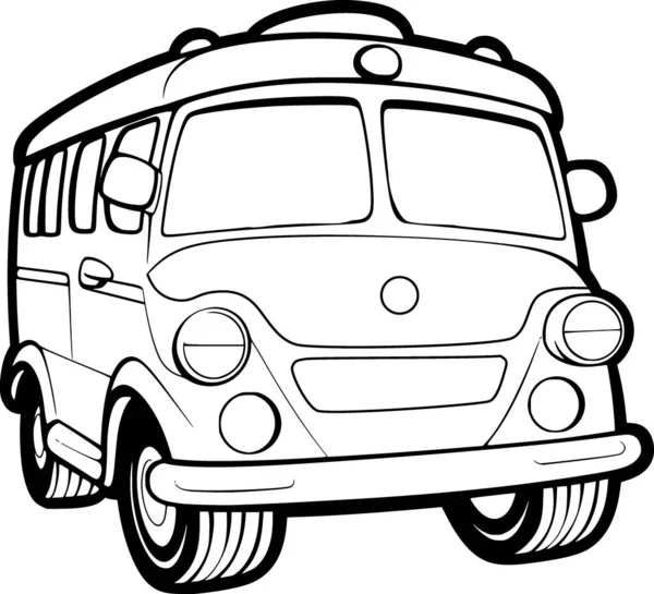 Cute Car Coloring Page — Stock Vector