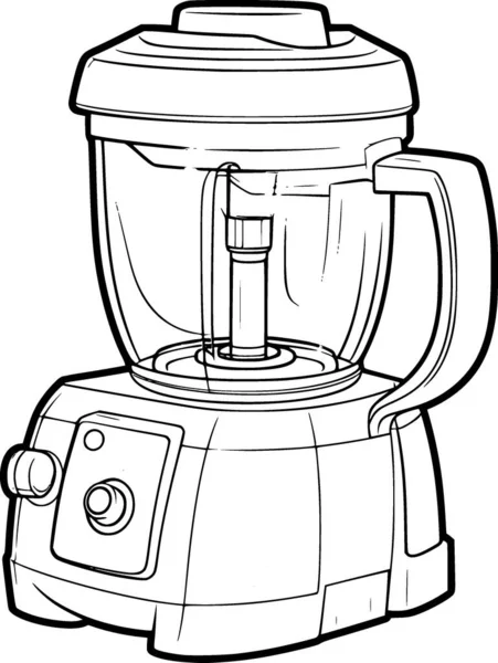Eine Schwarz Weiß Zeichnung Eines Mixers — Stockvektor