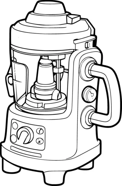 Eine Schwarz Weiß Zeichnung Eines Mixers — Stockvektor