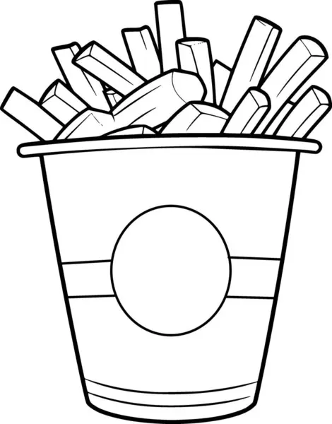Black White Drawing French Fries Royalty Free Stock Vectors
