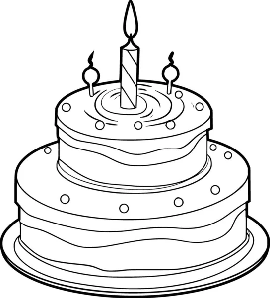 Black White Drawing Birthday Cake Royalty Free Stock Illustrations