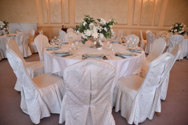 Wedding decorations. Holiday table decoration. Flowers