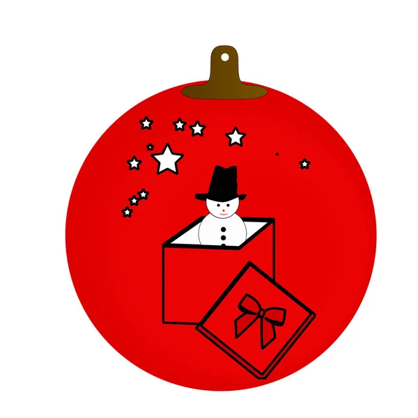 Fiyonklu Noel Ağacı Topu Kırmızı Tonlarda Dekorasyon Beyaz Arkaplanda Izole — Stok fotoğraf