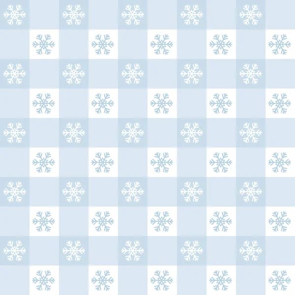 Motivo Natale Scacchi Con Fiocchi Neve Sfondo Senza Cuciture Blu — Vettoriale Stock