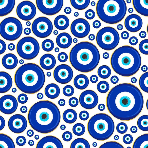 Evil Eye Ethnic Pattern Mystic Greek Blue Amulet Turkish Traditional — Stockvector
