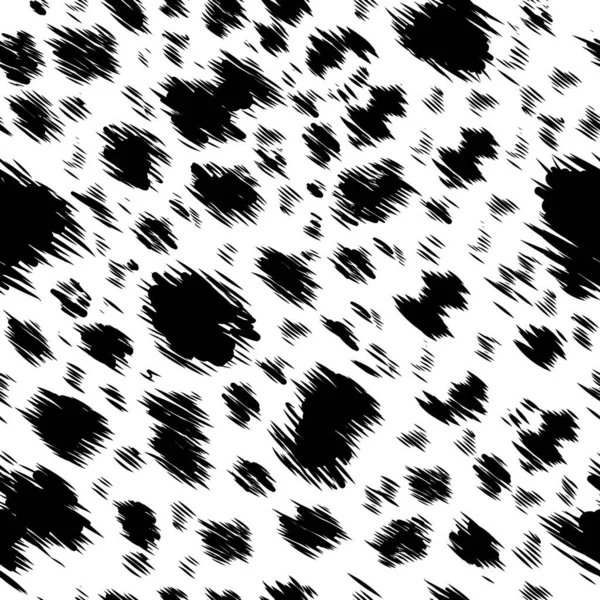 Dalmatian Seamless Pattern Animal Skin Print Dog Cow Black Dots — Stock Vector