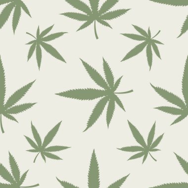Kenevir pürüzsüz desen. Marihuana kenevir arkaplanı bırakır. Vektör illüstrasyonu.