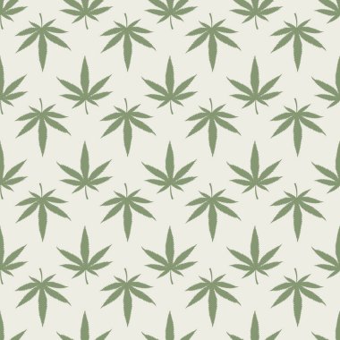 Kenevir pürüzsüz desen. Marihuana kenevir arkaplanı bırakır. Vektör illüstrasyonu.