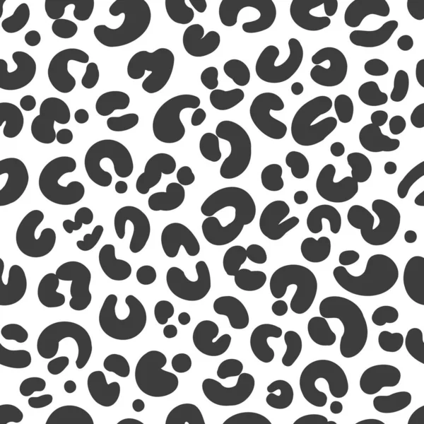 Cheetah Black White Print Leopard Skin Seamless Pattern Jaguar Monochrome — Stok Vektör