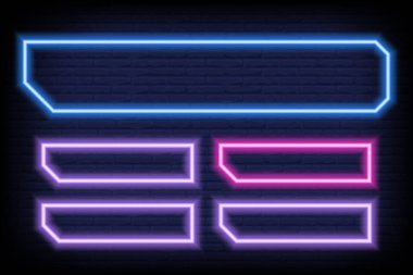 Neon quiz oyunu şablonu. Okulda bilgi sınavı için dört seçenek, TV programı. Vektör İllüstrasyonu 10 eps.