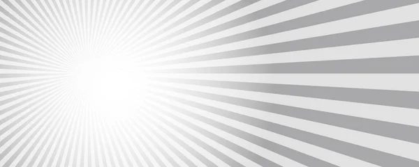 Sonnenstrahlen Hintergrund Weiße Und Graue Radiale Abstrakte Comic Muster Vektor — Stockvektor
