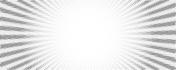 Sun Rays Halftone Background White Grey Radial Abstract Comic Pattern — Wektor stockowy