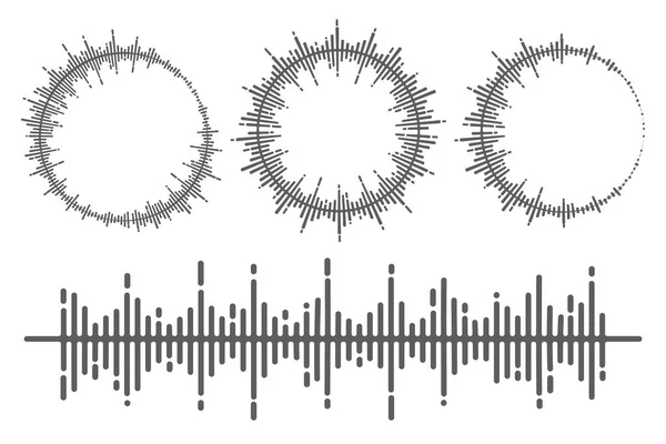 Cirkel Muziek Geluidsgolf Cirkelequalizer Rond Audiospectrum Vector Grafische Vorm Concentrische — Stockvector