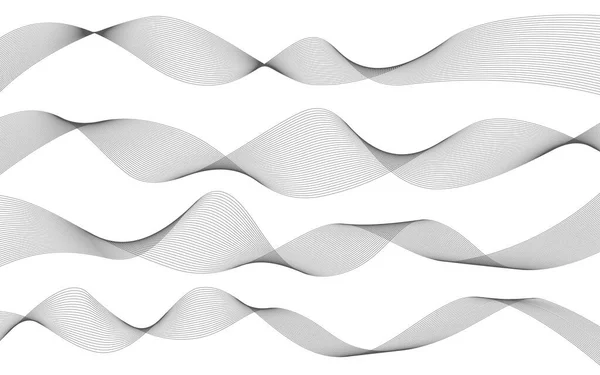 Linhas Onduladas Abstratas Sobre Fundo Branco Curva Fluxo Mistura Textura — Vetor de Stock