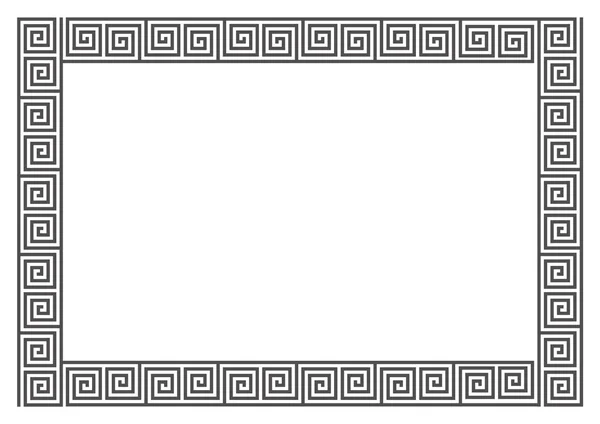 Padrão Moldura Grego Fronteira Romana Ornamento Antigo Retângulo Vetor Meandro — Vetor de Stock