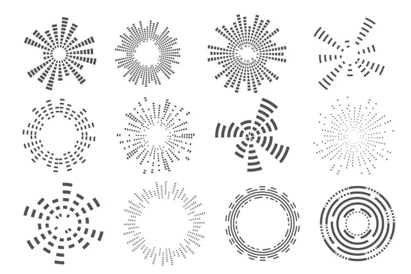 抽象的な円形イコライザー ラウンドオーディオEqサウンドウェーブ グラフィック抽象的なフレーム ベクトルセット — ストックベクタ