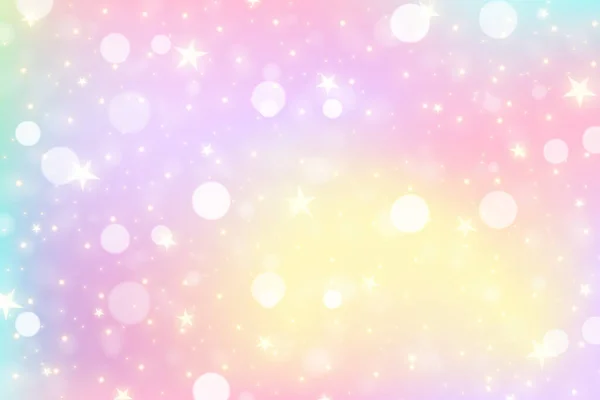Rainbow Unicorn Background Pastel Gradient Color Sky Glitter Magic Galaxy — Stockvector