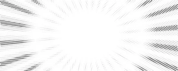 Сонячні Промені Напівтоновий Фон Білий Сірий Радіальний Абстрактний Комічний Візерунок — стоковий вектор