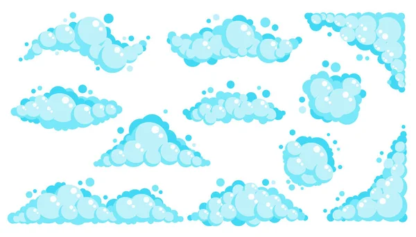 Bolle Schiuma Sapone Cartoni Animati Bagnoschiuma Shampoo Illustrazione Vettoriale Isolata — Vettoriale Stock